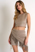 Vegan Suede Crop Top - 52340-24-710 02 / 710 Sahara / 90% POLYESTER, 10% ELASTANE